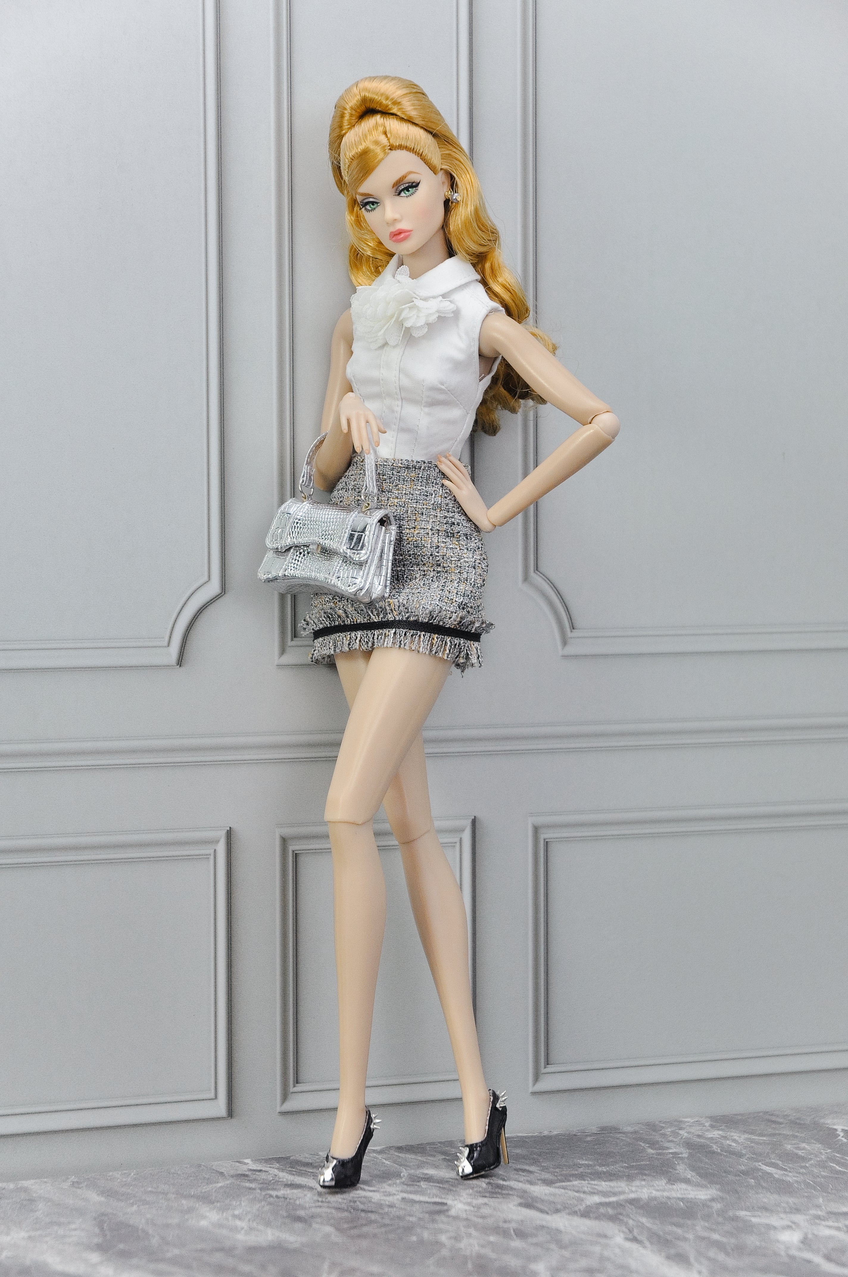 AURA | Parisian Tweed Suit Set — OOAK 1/6 doll clothes Scale Doll Clothes