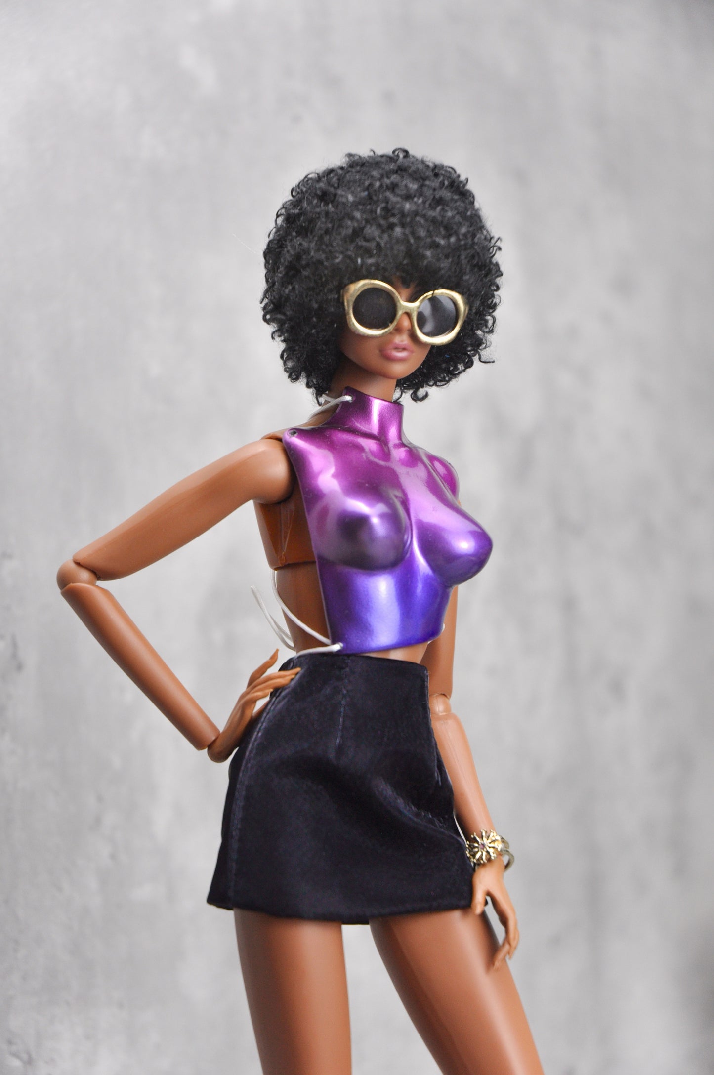 ZENDAY* Inspired / 3D Amor and matching suede shiny suit for Fashion Royalty & NU FACE doll