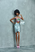 3D PROJECT | Iridescent Butterfly Top & Metallic Draped Skirt |1/6 High Fashion doll clothes