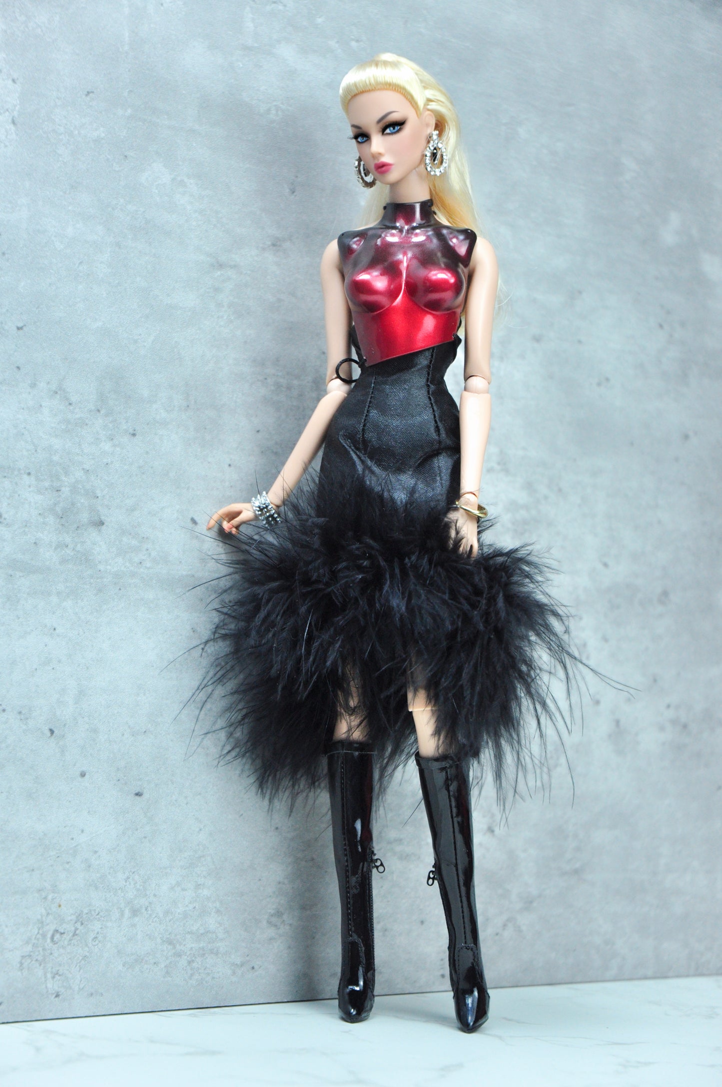 LIBRA ECLIPSE | 3D Armor with feather high waist skirt for Fashion Royalty & NU FACE