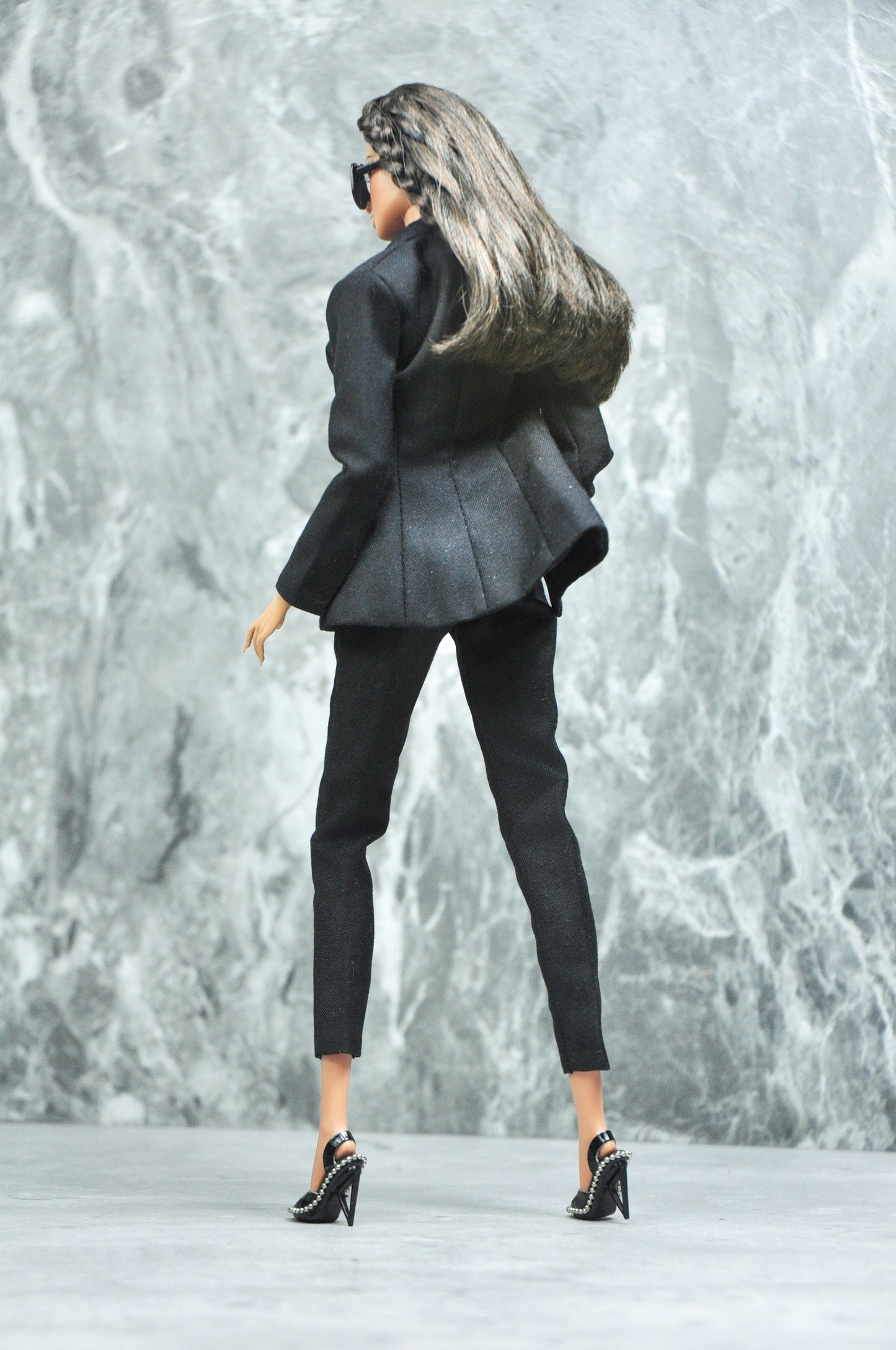 Don't call me angel | Suit & 3D chrome busiter top for Fashion Royalty & 12" Doll clothes