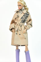 BASIC | Tailored Beige Trench Coat for Fashion Royalty 6.0 Doll | Classic 1/6 Outerwear