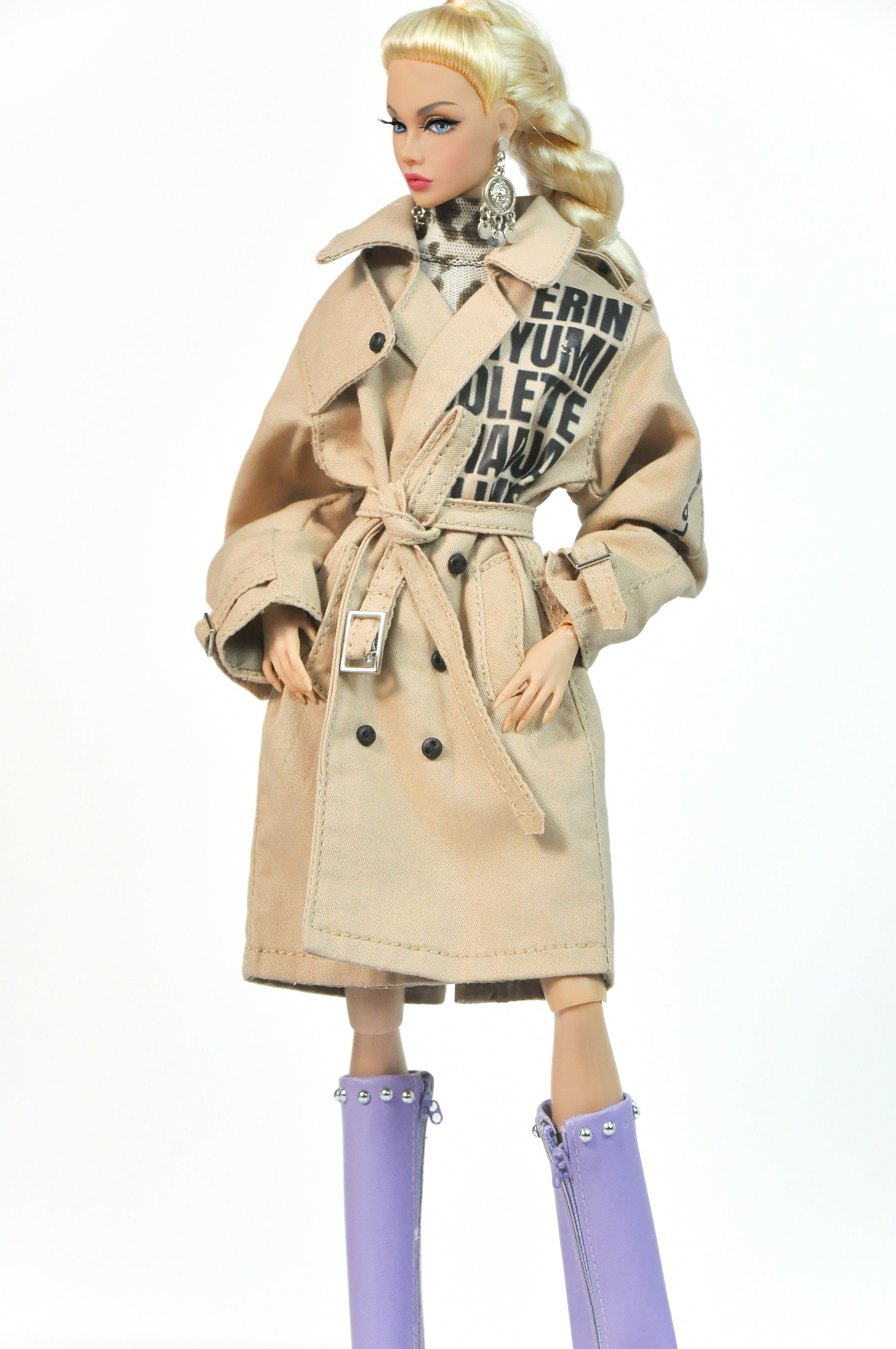 BASIC | Tailored Beige Trench Coat for Fashion Royalty 6.0 Doll | Classic 1/6 Outerwear