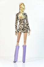 MODERN SENSUAL | Leopard Print Bodycon Mini Dress for Fashion Royalty 6.0 | 1/6 Statement Outfit