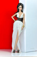 HAUTE | Black & White Couture Gown for Fashion Royalty 6.0 Doll | High Fashion 1/6 Dress