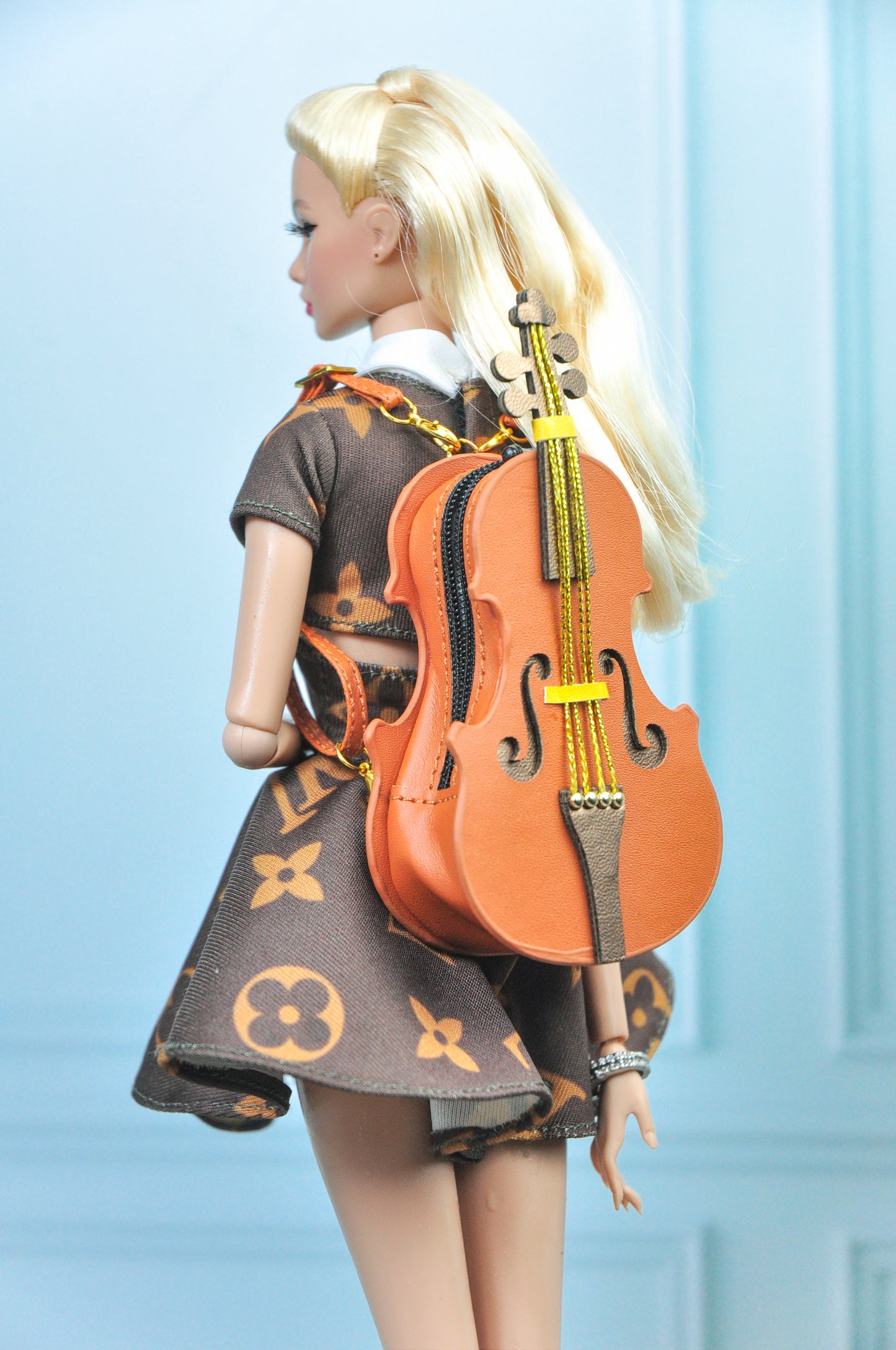 Violin-shaped Backpack for 12" Fashion Royalty NU FACE Poppy Parker Barbie doll