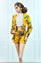 OOAK | Lemon Bloom Power Suit – Handmade Fashion Royalty 6.0 Doll Clothes Set