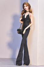 BASIC | Black Halter Jumpsuit for Fashion Royalty 6.0 Doll | Elegant 1/6 Outfit