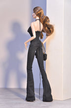 BASIC | Black Halter Jumpsuit for Fashion Royalty 6.0 Doll | Elegant 1/6 Outfit