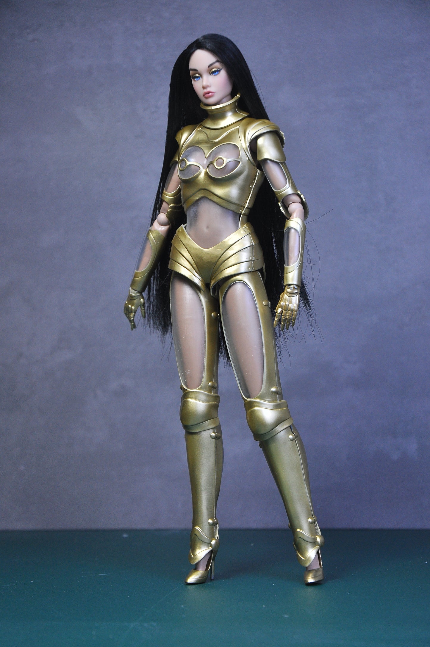 ROBOTIC GLAMOUR | 3D suit for Fashion Royalty Dolls & NU FACE doll - GOLD MATTE version