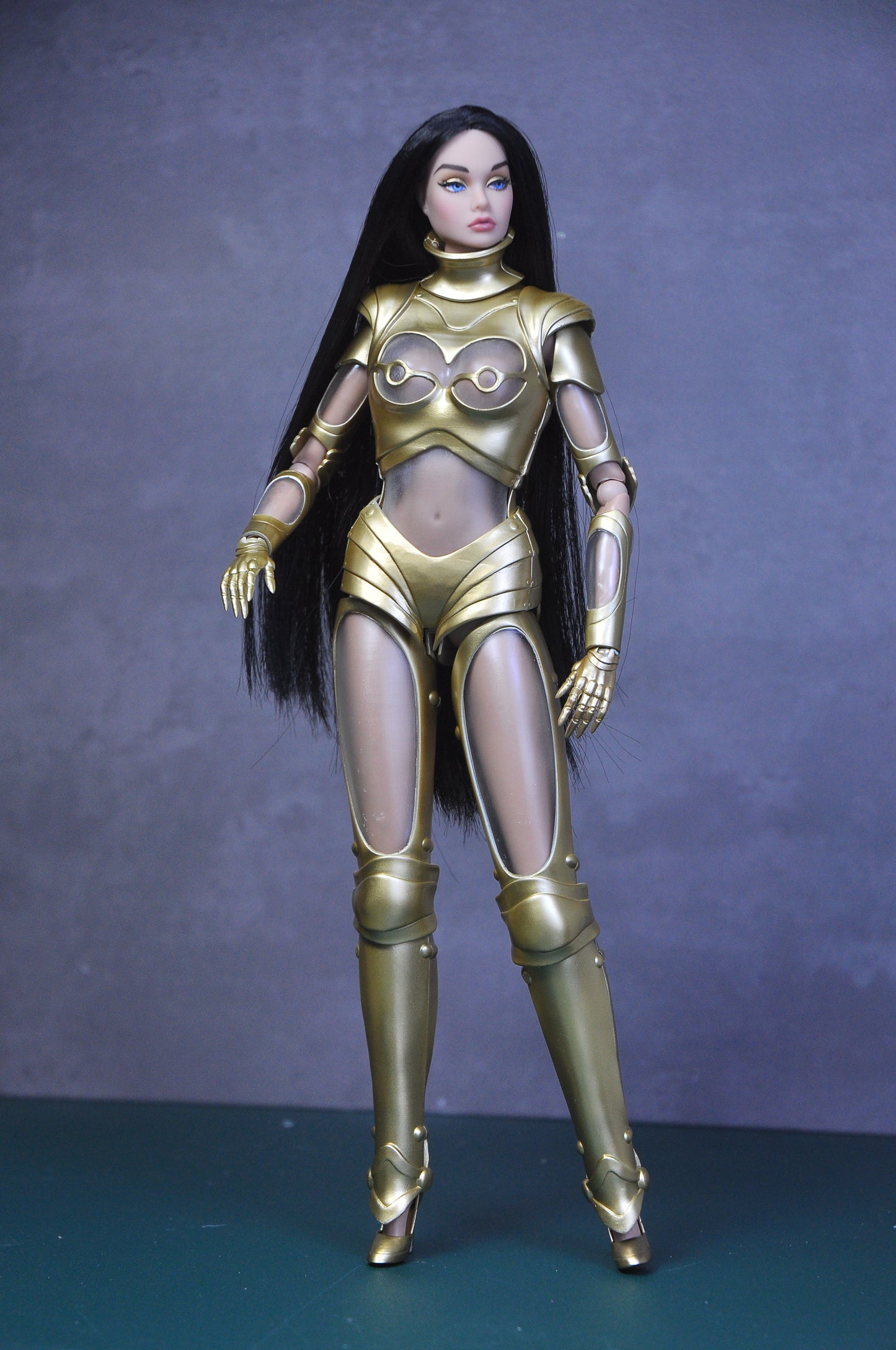 ROBOTIC GLAMOUR | 3D suit for Fashion Royalty Dolls & NU FACE doll - GOLD MATTE version