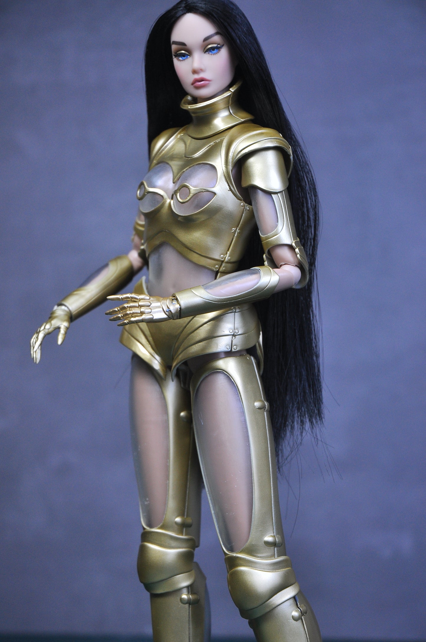 ROBOTIC GLAMOUR | 3D suit for Fashion Royalty Dolls & NU FACE doll - GOLD MATTE version