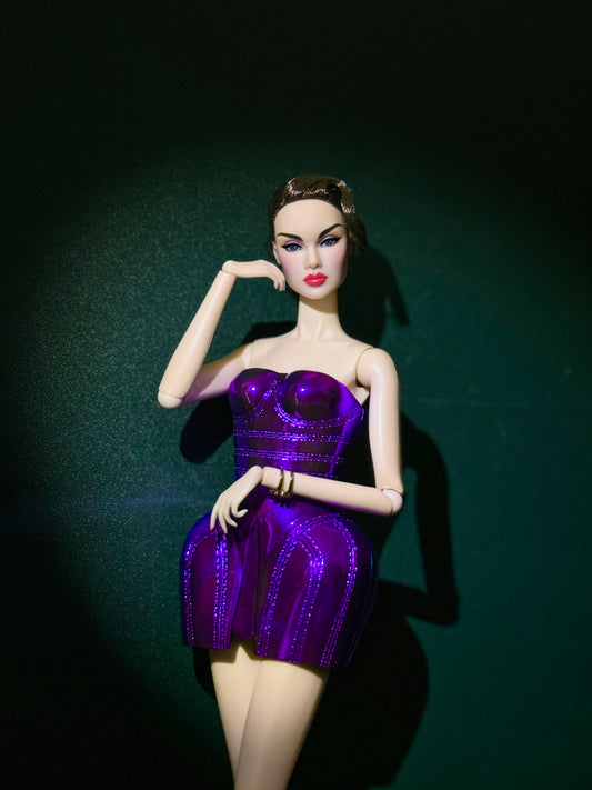 NORDOM Bustier | 3D hard plastic bustier for Fashion Royalty 6.0 in purple color, version by David Packard II