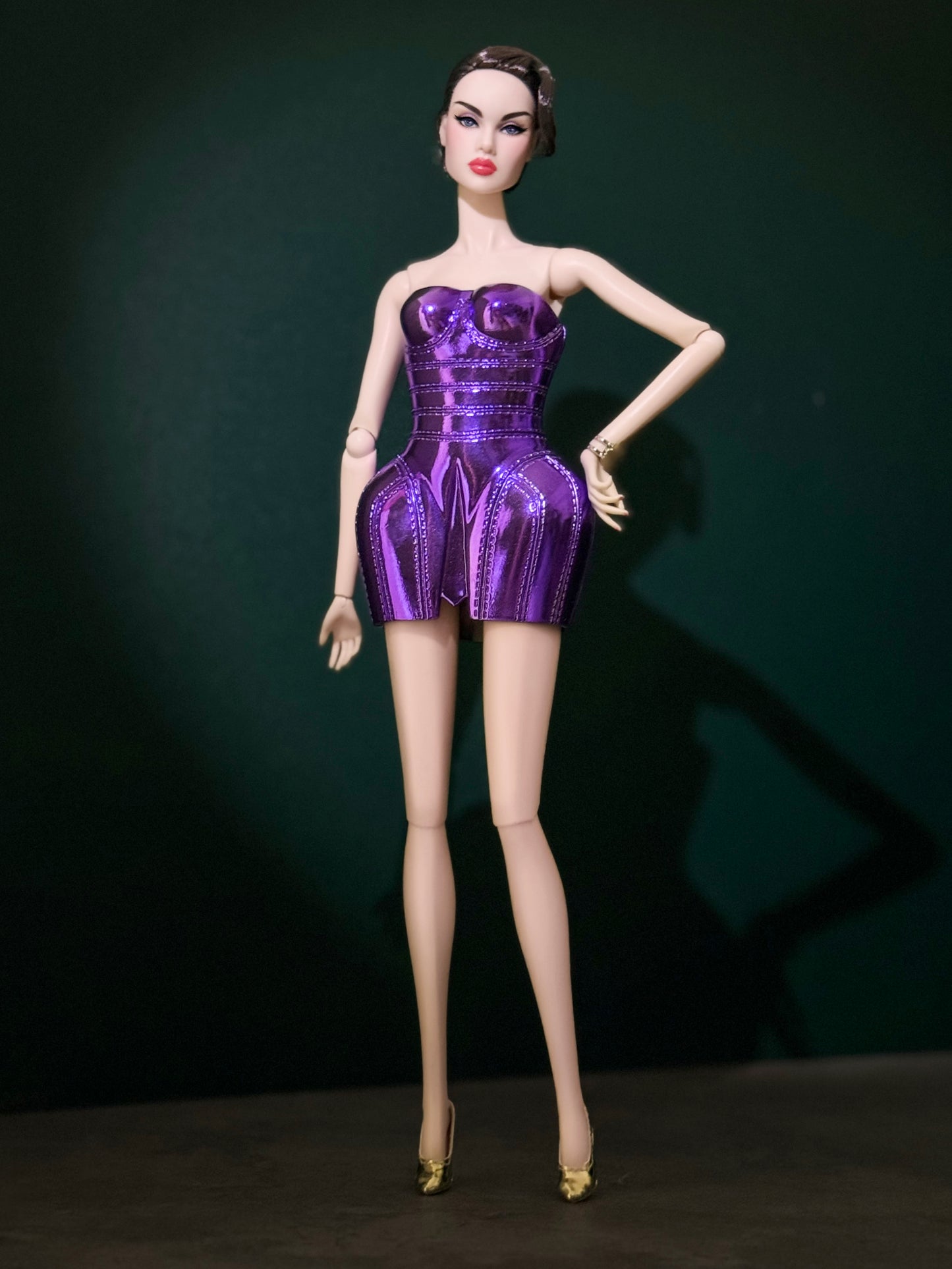 NORDOM Bustier | 3D hard plastic bustier for Fashion Royalty 6.0 in purple color, version by David Packard II