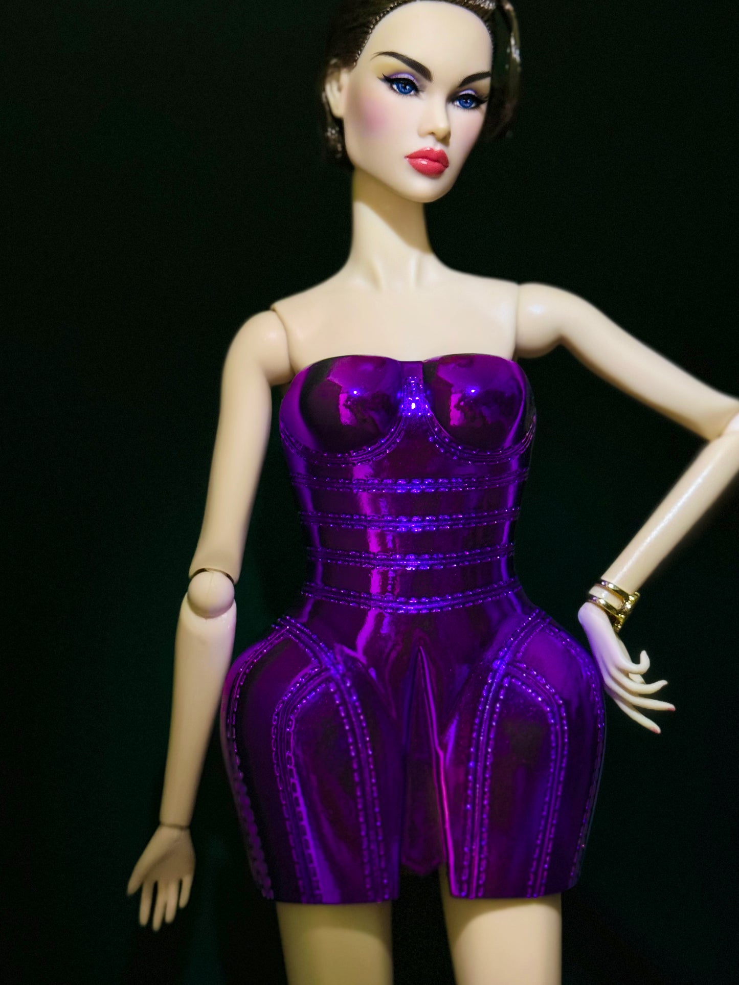 NORDOM Bustier | 3D hard plastic bustier for Fashion Royalty 6.0 in purple color, version by David Packard II