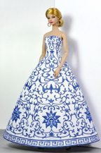 HAUTE | (For small chest only) Porcelain Bloom Ball Gown for Fashion Royalty  | Plastiktiara - embroider handmade gown