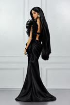 CULINARY CAPTIVATING | Black Couture Ruffle Gown for 12-Inch Fashion Royalty FR 6.0  Dolls – Handmade Evening Dress, Glamorous Doll Clothes, Collector Fashion Outfit
