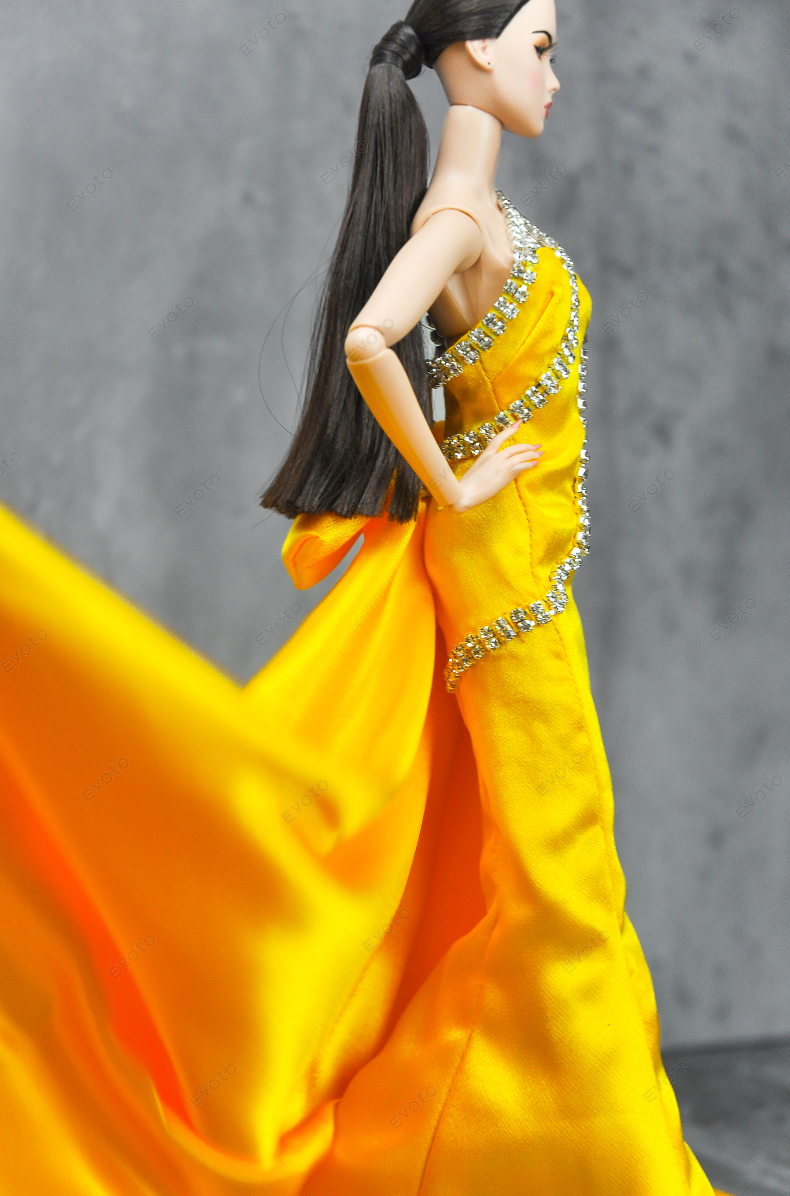 YELLOW SHEATH - Fashion Royalty & NU Face OOAK Gown