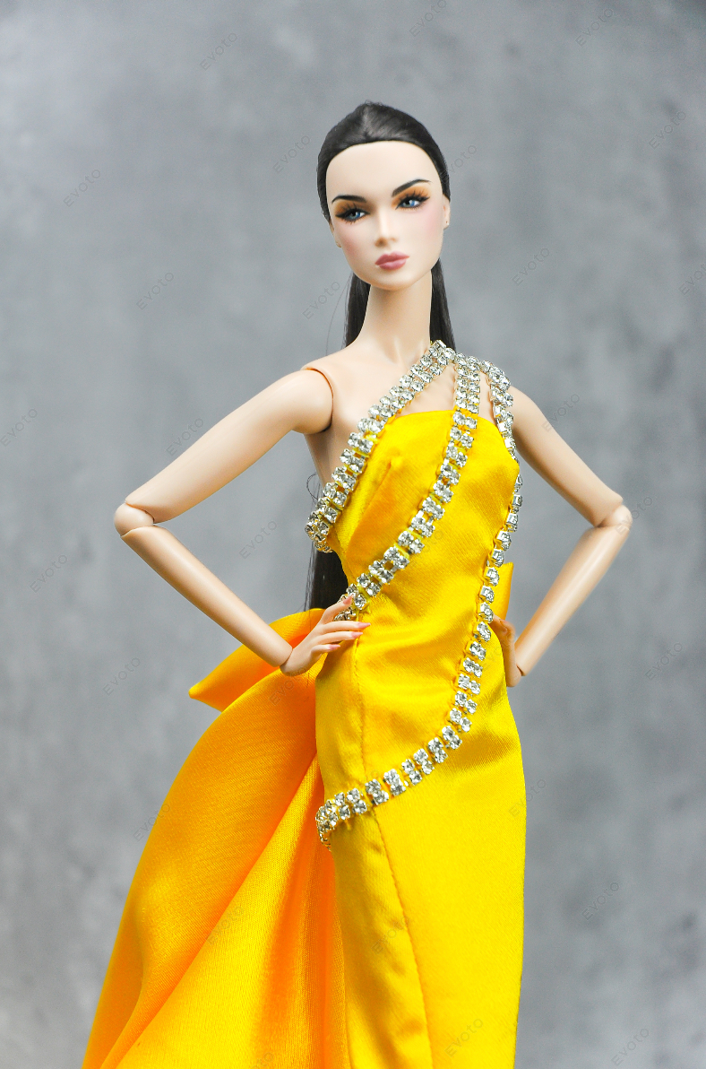 YELLOW SHEATH - Fashion Royalty & NU Face OOAK Gown