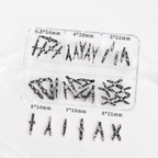 DIY | Mini Safety Pin Charms Set with Organizer Box, Rhinestone Jewelry Findings, Gold Silver Gunmetal Charms, Doll Clothes Accessories | Plastiktiara