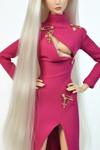 ORDINARY GIRL | Fuchsia Cut-Out Evening Gown – 1/6 Scale High Fashion Doll Clothes