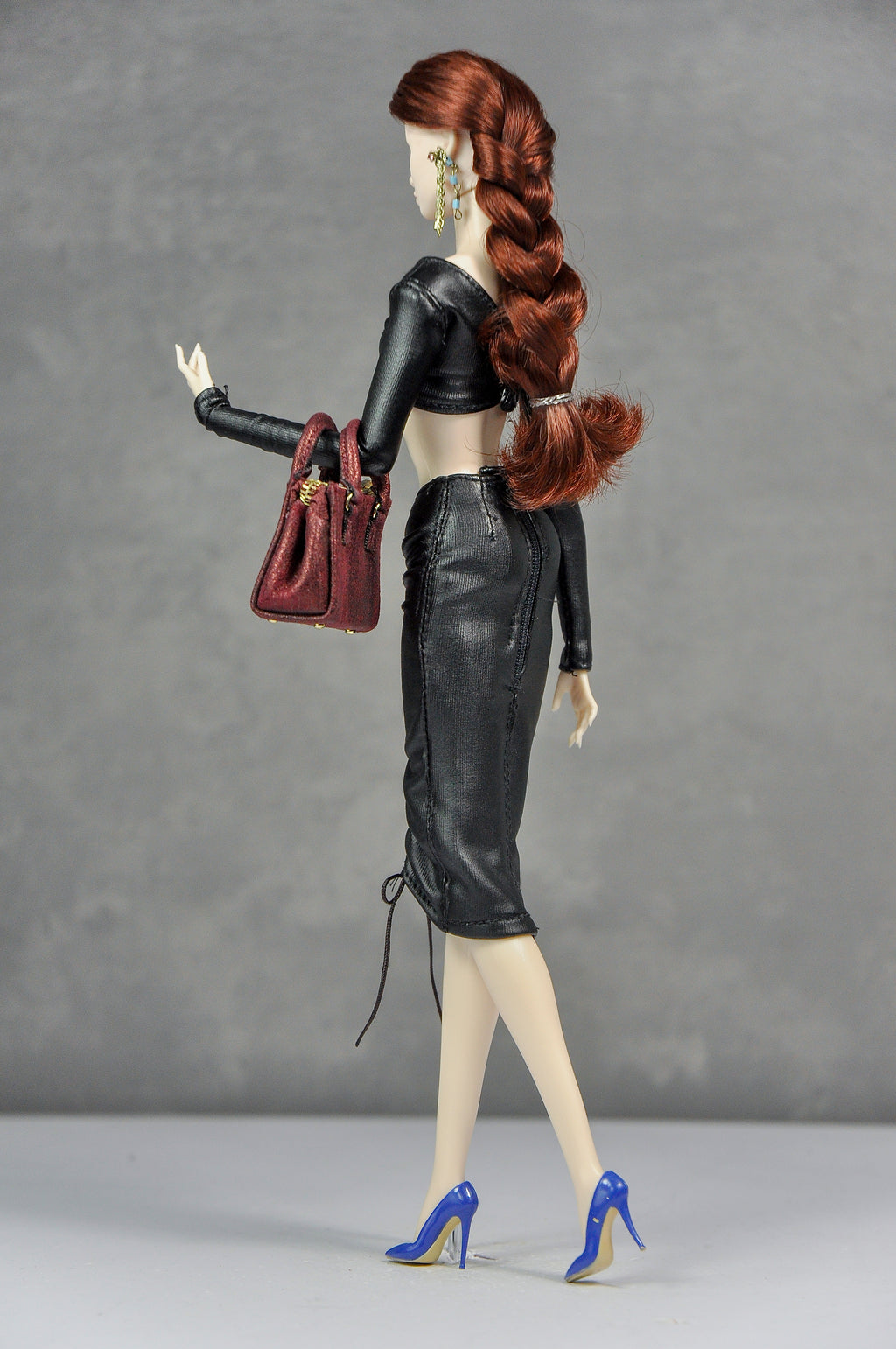 BASIC | Black Ruched Two-Piece Set for 1/6 Scale Fashion Dolls