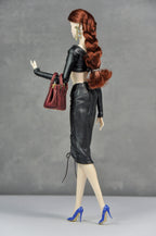 BASIC | Black Ruched Two-Piece Set for 1/6 Scale Fashion Dolls