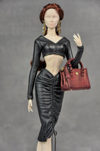 BASIC | Black Ruched Two-Piece Set for 1/6 Scale Fashion Dolls