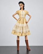 Set B golden beige lace dress without pinafore