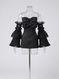 AURA | Midnight Bow Mini Dress — OOAK 1/6 doll clothes Scale Doll Clothes