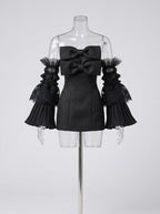 AURA | Midnight Bow Mini Dress — OOAK 1/6 doll clothes Scale Doll Clothes