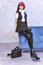 MODERN SENSUAL | Preppy Vest and Pleated Skirt Set for Fashion Royalty 6.0 | 1/6 Chic Outfit