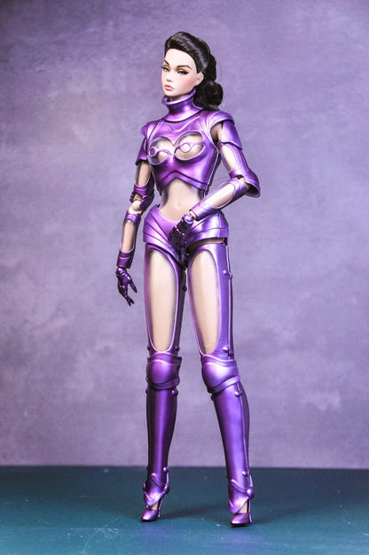 ROBOTIC GLAMOUR | 3D suit for Fashion Royalty Dolls & NU FACE doll - PURPLE Version