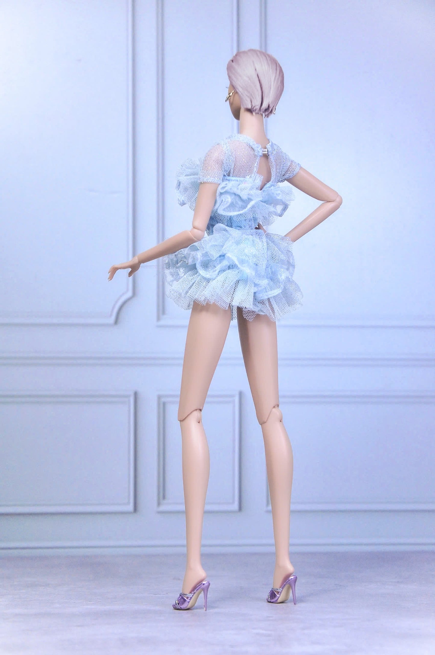 STYLE LAB | Blue lace & ruffle outfit for Fashion Royalty & NU Face doll