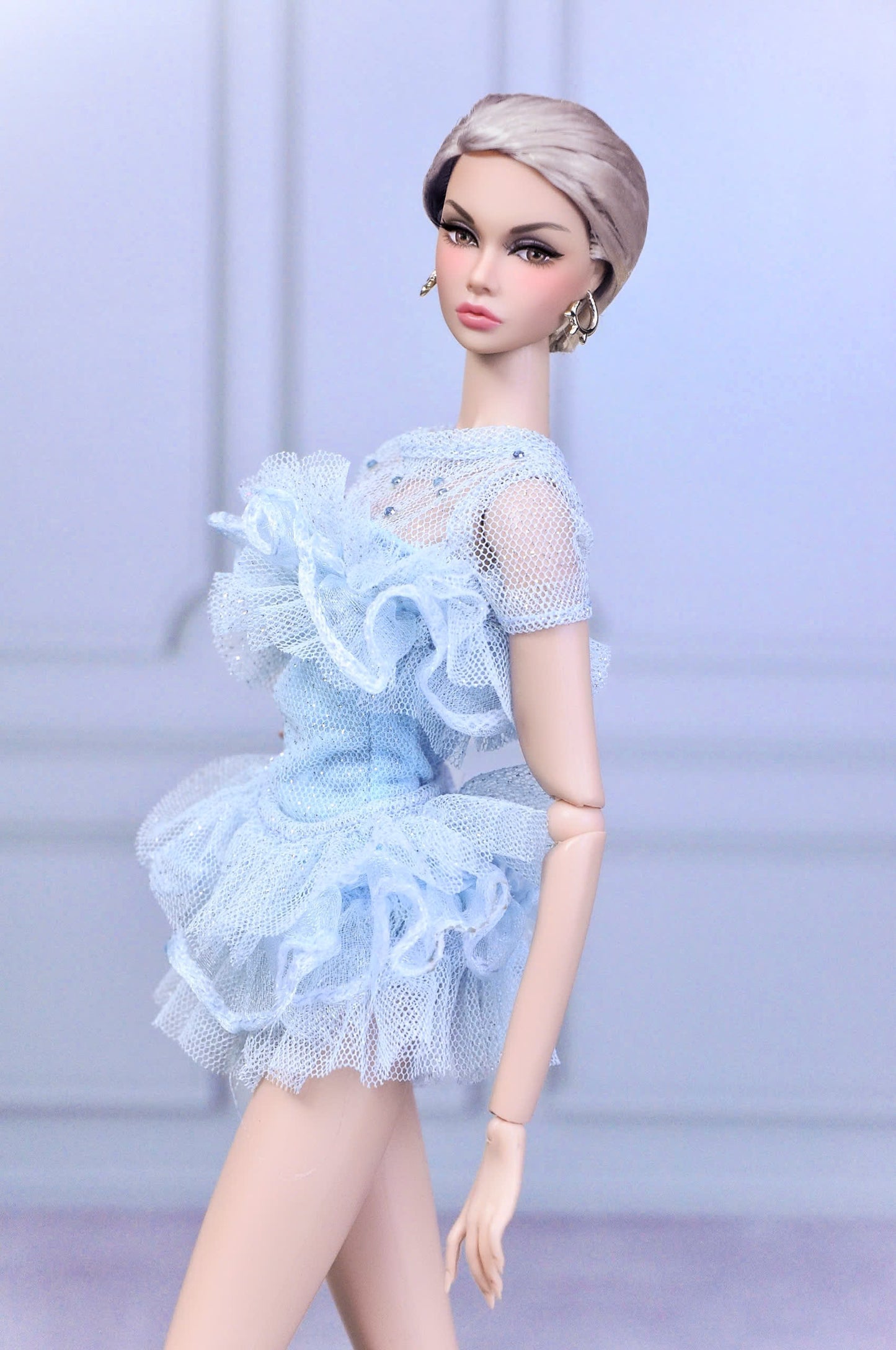 STYLE LAB | Blue lace & ruffle outfit for Fashion Royalty & NU Face doll