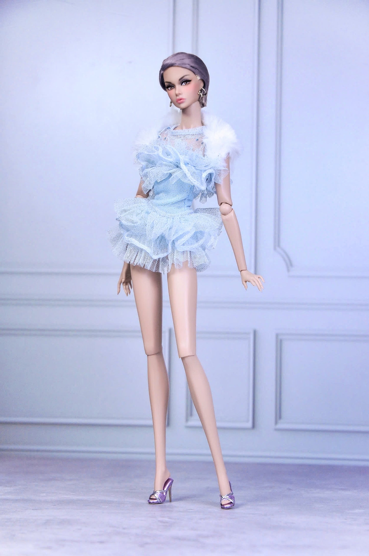 STYLE LAB | Blue lace & ruffle outfit for Fashion Royalty & NU Face doll