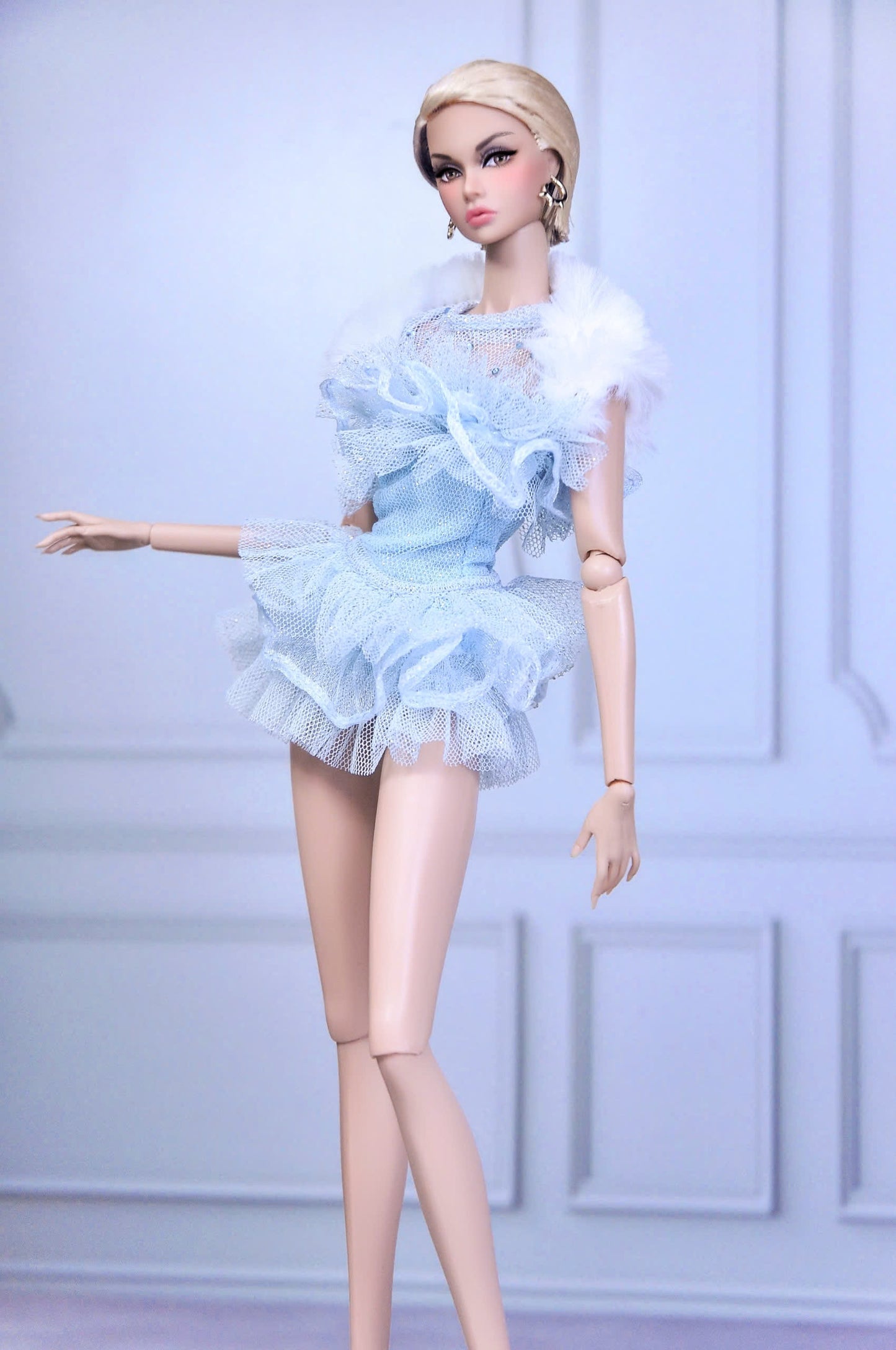 STYLE LAB | Blue lace & ruffle outfit for Fashion Royalty & NU Face doll