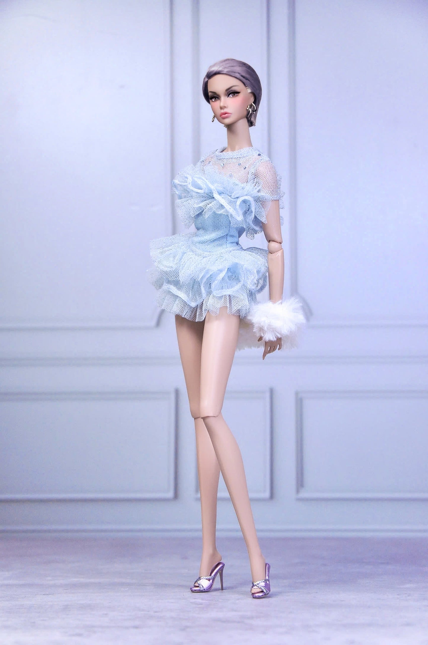 STYLE LAB | Blue lace & ruffle outfit for Fashion Royalty & NU Face doll