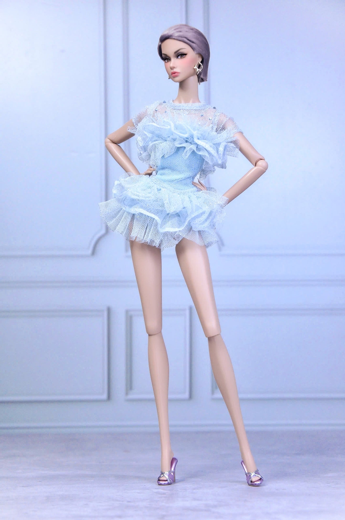 STYLE LAB | Blue lace & ruffle outfit for Fashion Royalty & NU Face doll