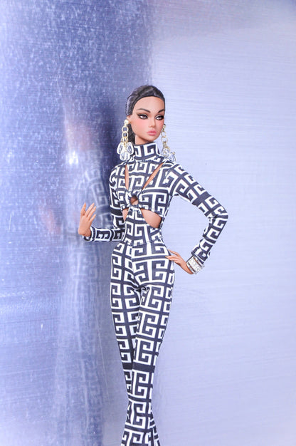 BASIC | Graphic cut out jumpsuit for Fashion Royalty & NU Face doll