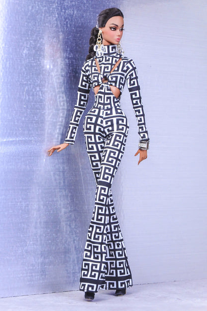 BASIC | Graphic cut out jumpsuit for Fashion Royalty & NU Face doll