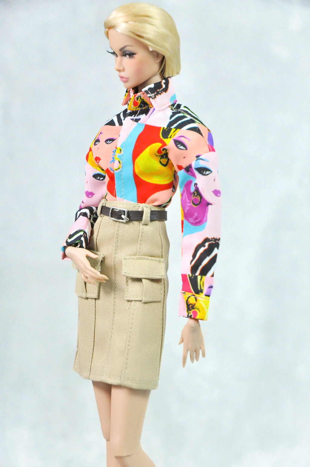 BASIC | Faux Fur Coat & Tailored Skirt Set for Fashion Royalty 6.0 | Luxury 1/6 Outfit