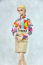 BASIC | Faux Fur Coat & Tailored Skirt Set for Fashion Royalty 6.0 | Luxury 1/6 Outfit