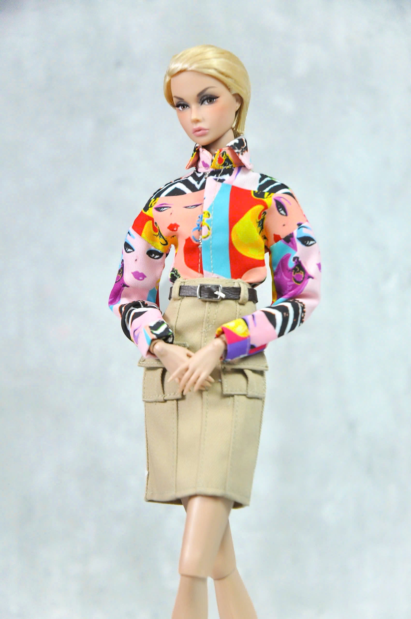 BASIC | Faux Fur Coat & Tailored Skirt Set for Fashion Royalty 6.0 | Luxury 1/6 Outfit