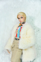 BASIC | Faux Fur Coat & Tailored Skirt Set for Fashion Royalty 6.0 | Luxury 1/6 Outfit
