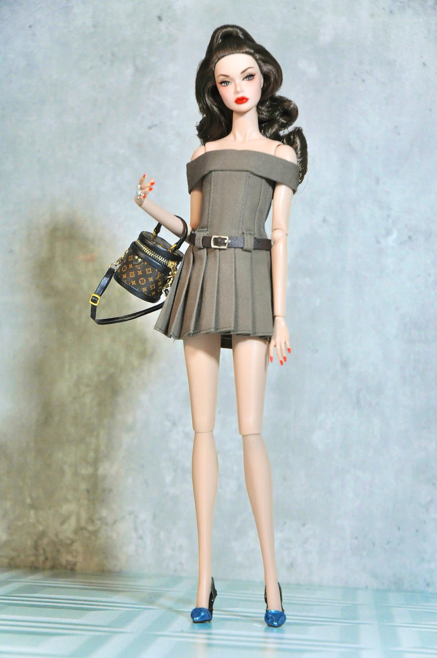 STYLE LAB | Off shoulder khaki dress for Fashion Royalty FR 6.0 & NU FACE doll