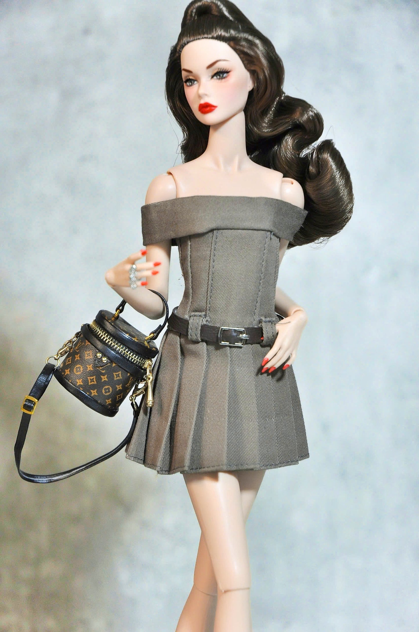 STYLE LAB | Off shoulder khaki dress for Fashion Royalty FR 6.0 & NU FACE doll