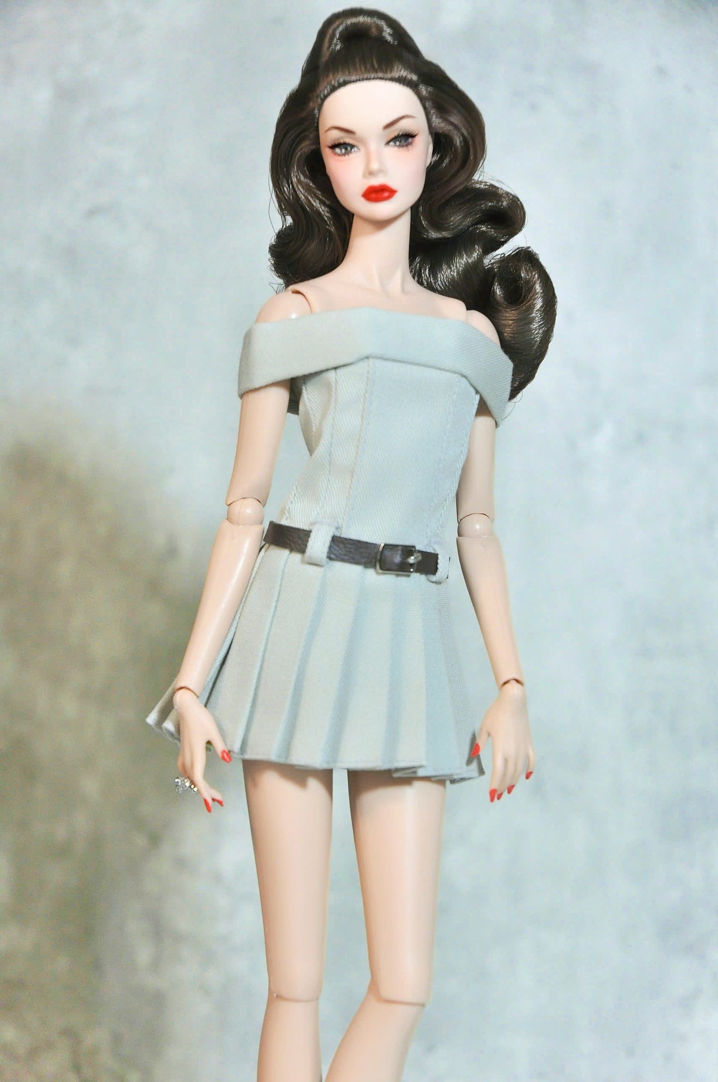 STYLE LAB | Off shoulder khaki dress for Fashion Royalty FR 6.0 & NU FACE doll