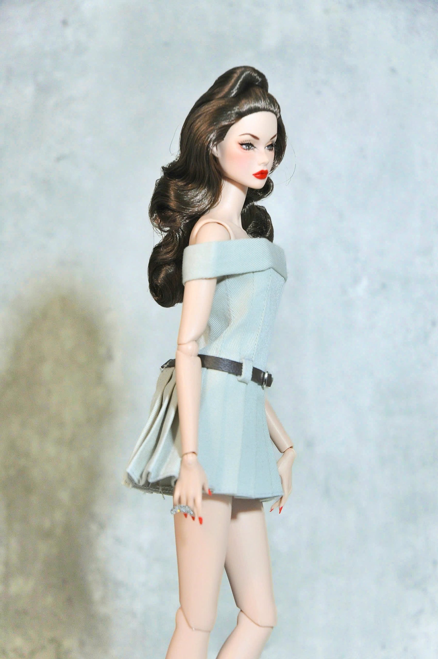 STYLE LAB | Off shoulder khaki dress for Fashion Royalty FR 6.0 & NU FACE doll